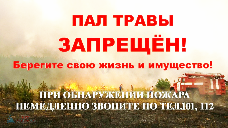 Пал сухой травы в Киржаче